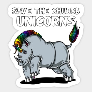 Save The Chubby Unicorns Rhino Sticker